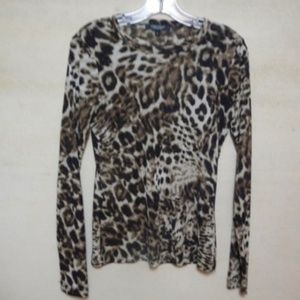 Karen Kane Leopard Print Stretchy Top sz L​